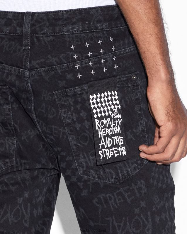 Ksubi mannelijk van winkle heldenmoed XT0TV352 kleding zwart