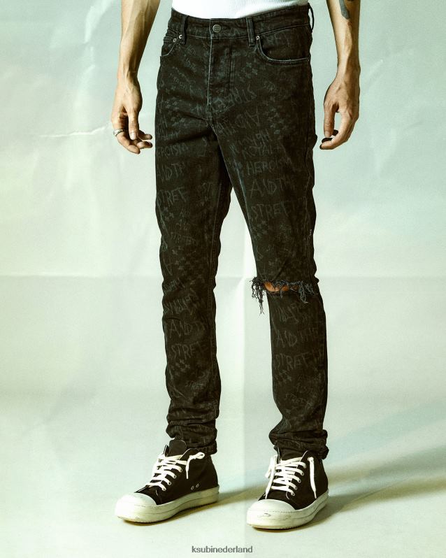 Ksubi mannelijk van winkle heldenmoed XT0TV352 kleding zwart