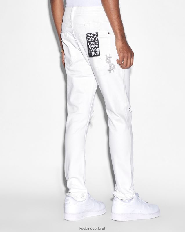 Ksubi mannelijk van winkle lawine vernield XT0TV412 kleding wit
