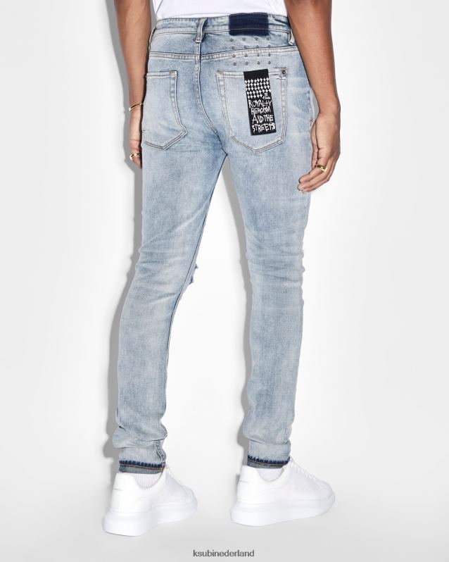 Ksubi mannelijk van winkle skyhigh vernield XT0TV369 kleding blauw