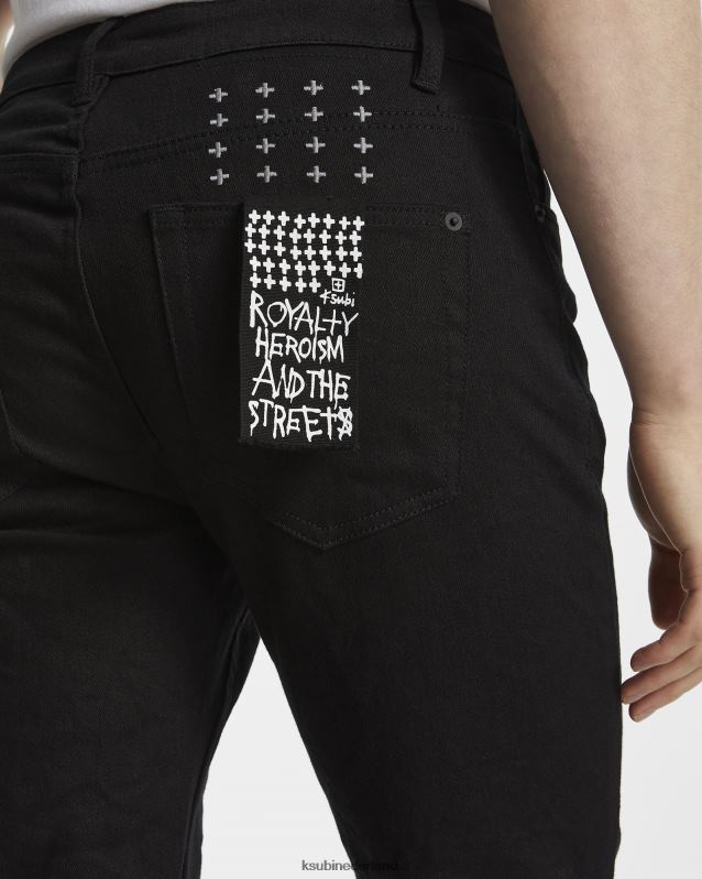 Ksubi mannelijk wazige aas XT0TV362 kleding zwart