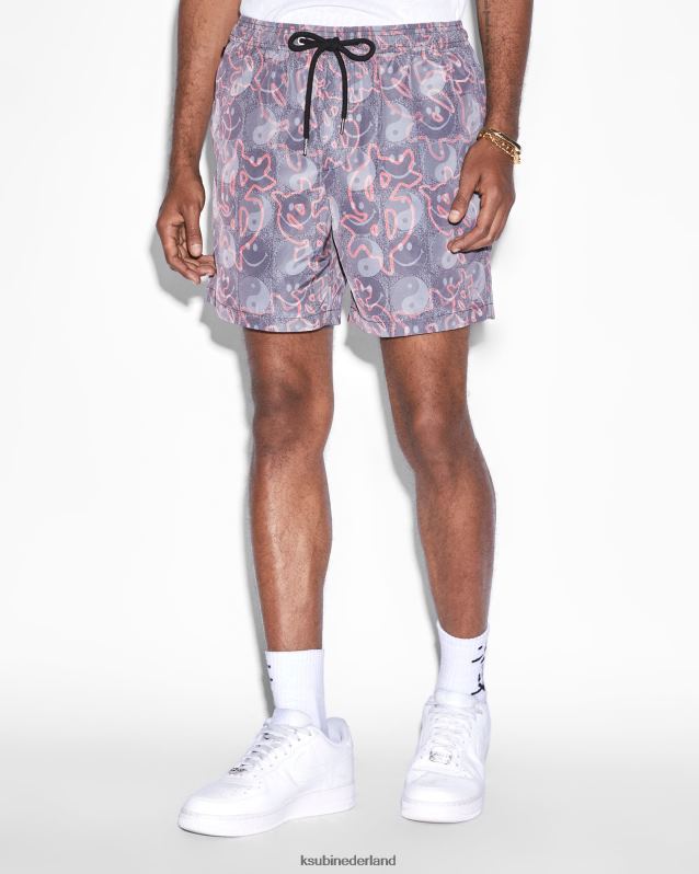 Ksubi mannelijk Yin dollar boardshort XT0TV340 kleding paarse afdruk