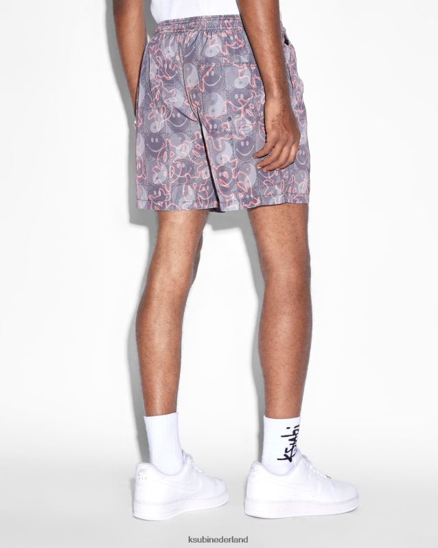 Ksubi mannelijk Yin dollar boardshort XT0TV340 kleding paarse afdruk