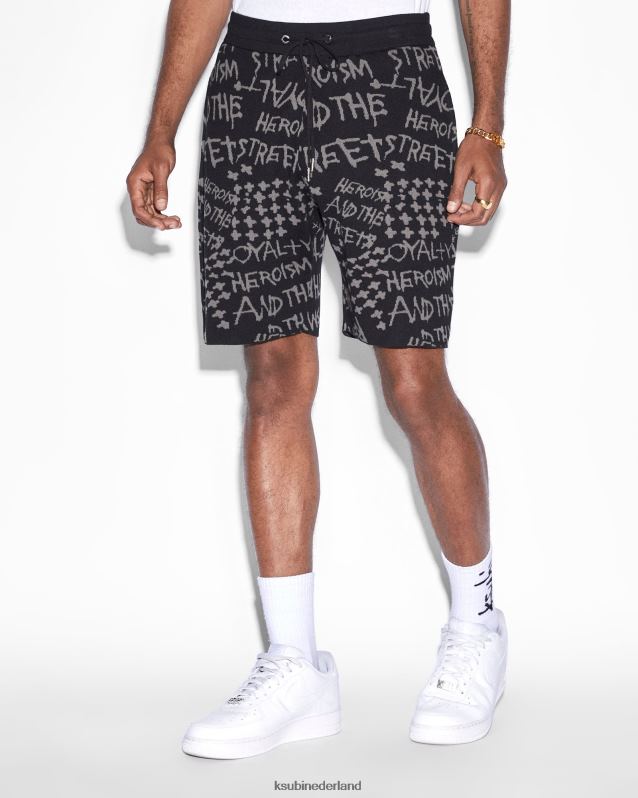Ksubi mannelijk heldendom kort gebreid XT0TV344 kleding zwart