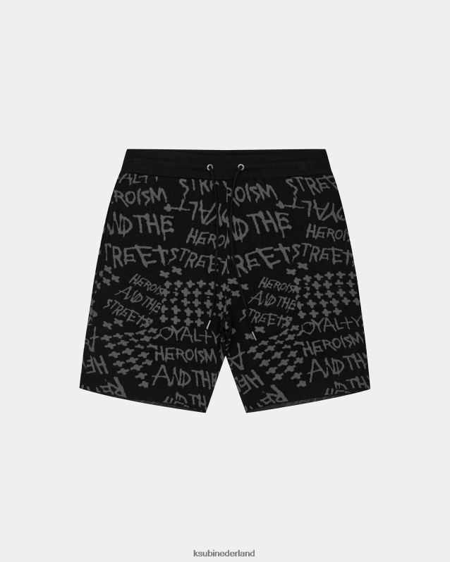 Ksubi mannelijk heldendom kort gebreid XT0TV344 kleding zwart