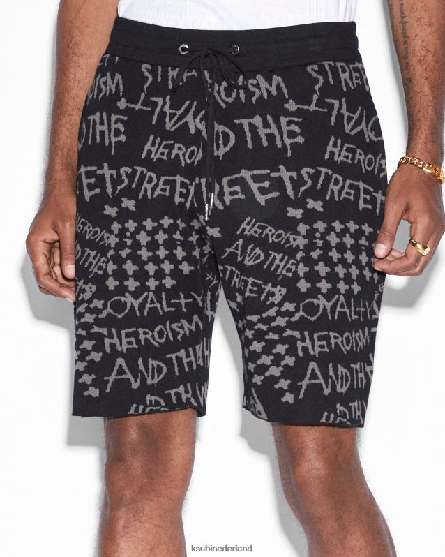 Ksubi mannelijk heldendom kort gebreid XT0TV344 kleding zwart