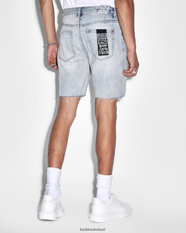 Ksubi mannelijk helikopter korte karma vernield XT0TV400 kleding blauw