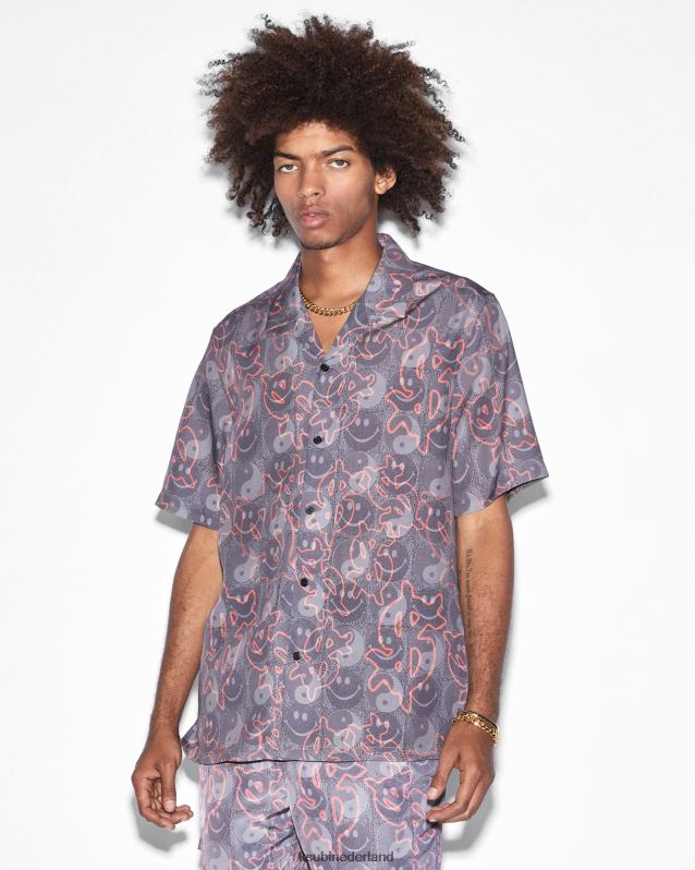 Ksubi mannelijk Yin Dollar Resort SS-shirt XT0TV341 kleding paarse afdruk