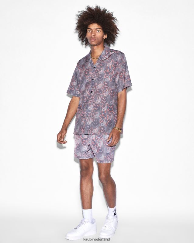 Ksubi mannelijk Yin Dollar Resort SS-shirt XT0TV341 kleding paarse afdruk