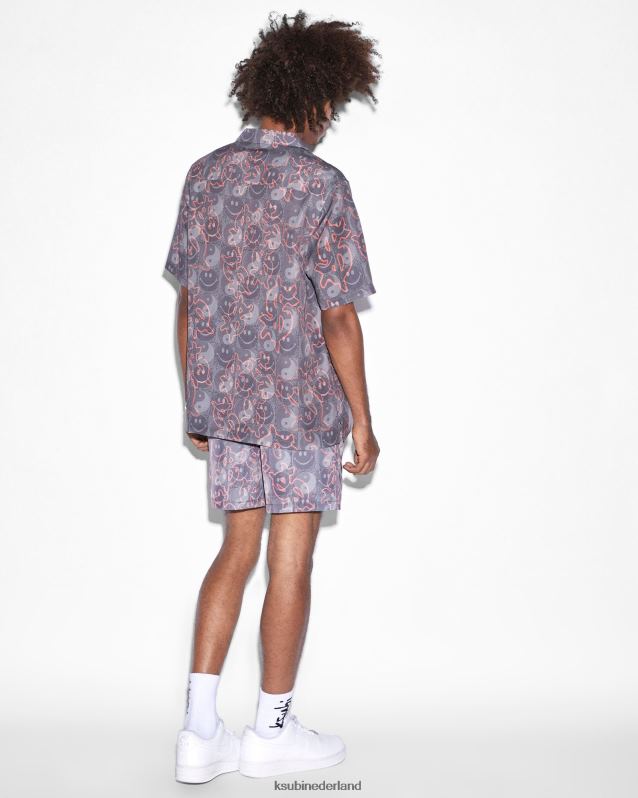 Ksubi mannelijk Yin Dollar Resort SS-shirt XT0TV341 kleding paarse afdruk