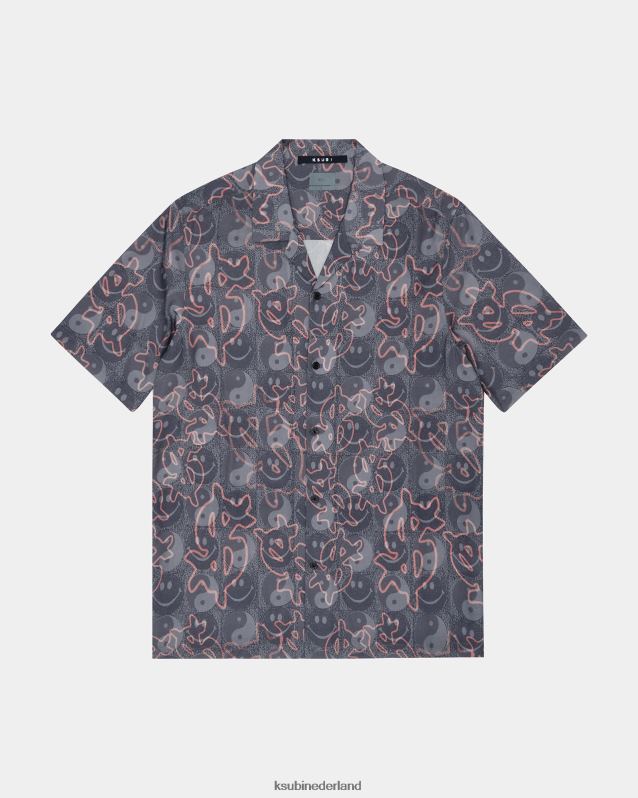 Ksubi mannelijk Yin Dollar Resort SS-shirt XT0TV341 kleding paarse afdruk