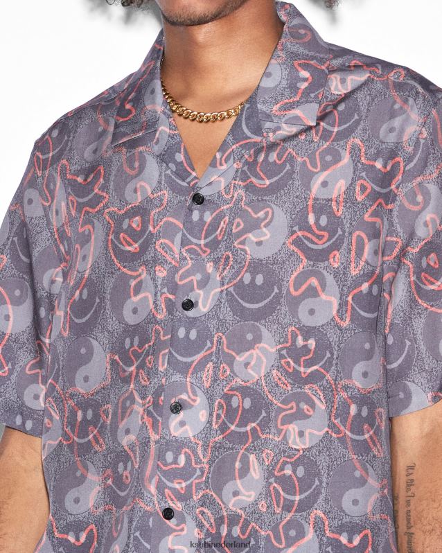 Ksubi mannelijk Yin Dollar Resort SS-shirt XT0TV341 kleding paarse afdruk