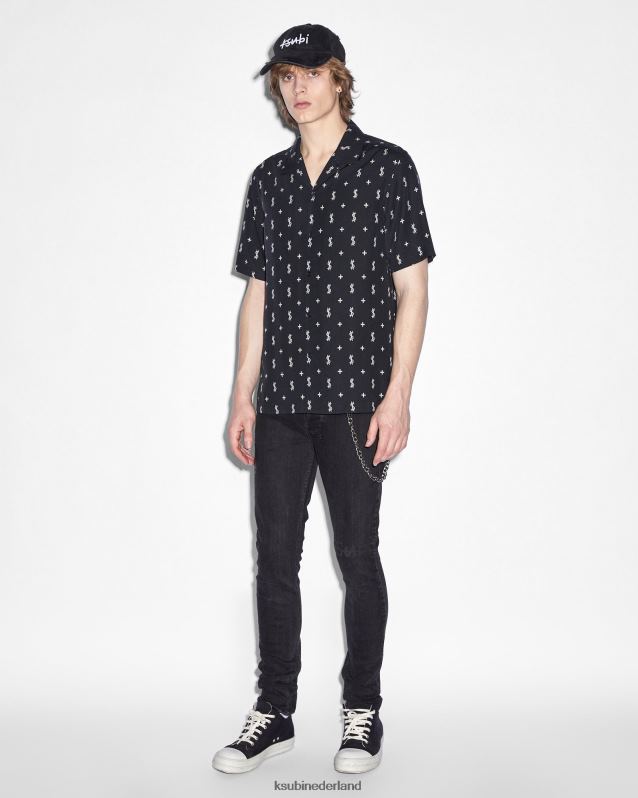 Ksubi mannelijk allstar resort ss-shirt XT0TV338 kleding zwart