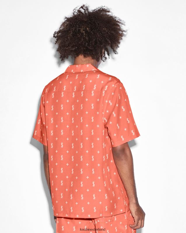 Ksubi mannelijk allstar resort ss shirtfakkel XT0TV320 kleding oranje