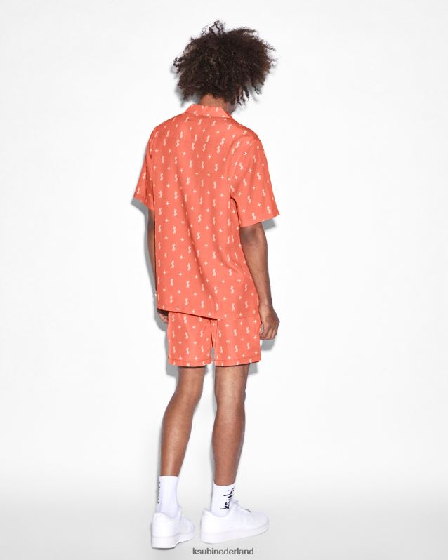 Ksubi mannelijk allstar resort ss shirtfakkel XT0TV320 kleding oranje