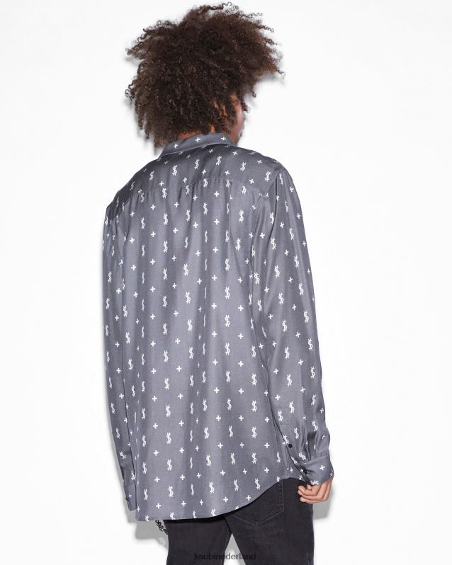 Ksubi mannelijk dollagram downtown ls-shirt XT0TV467 kleding zwart