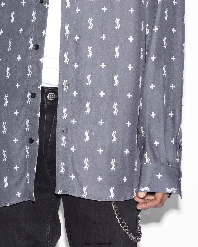 Ksubi mannelijk dollagram downtown ls-shirt XT0TV467 kleding zwart