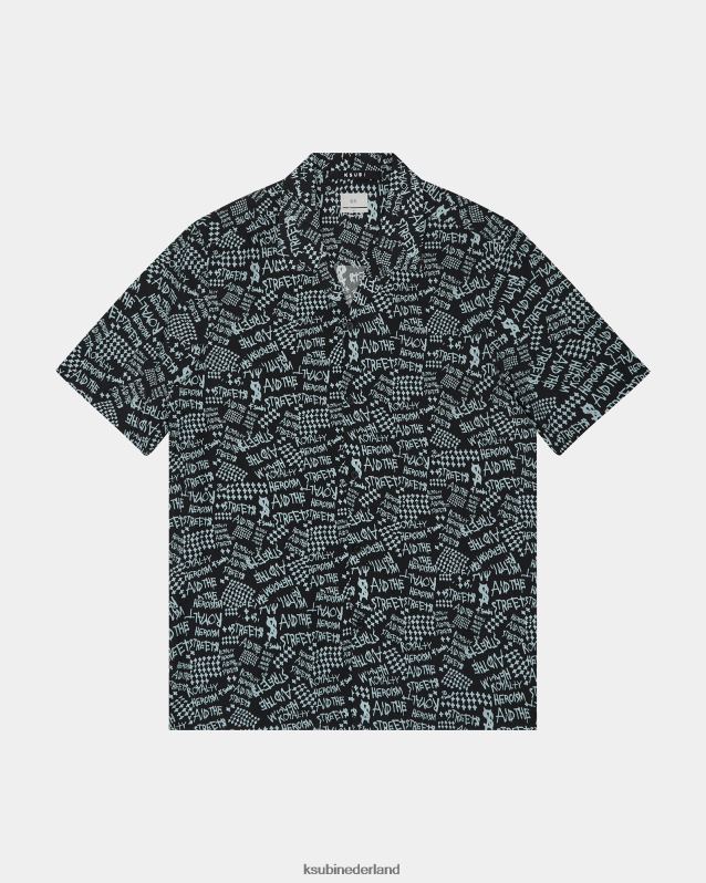 Ksubi mannelijk heldenmoed ss shirt XT0TV353 kleding zwarte afdruk