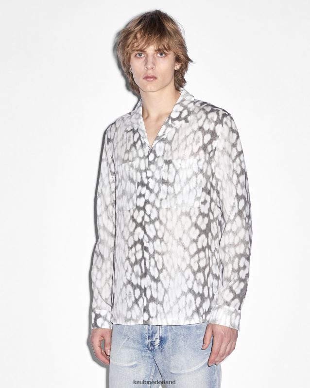 Ksubi mannelijk leo portal resort ls-shirt XT0TV318 kleding grijs