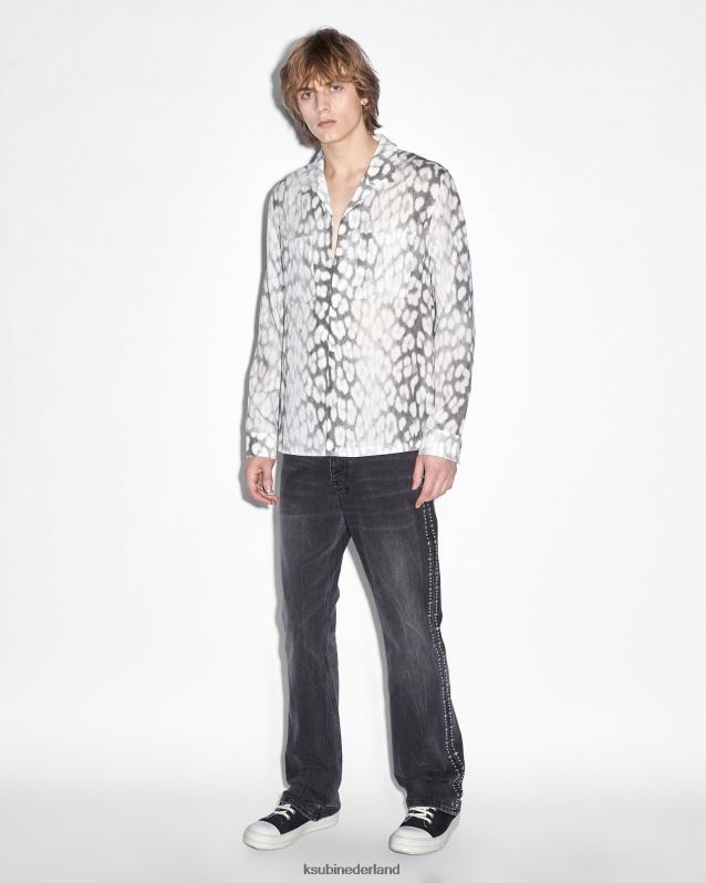 Ksubi mannelijk leo portal resort ls-shirt XT0TV318 kleding grijs