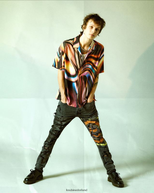 Ksubi mannelijk mind state resort ss-shirt XT0TV415 kleding afdrukken