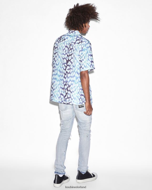 Ksubi mannelijk ultra leo resort ss-shirt XT0TV315 kleding blauwe afdruk