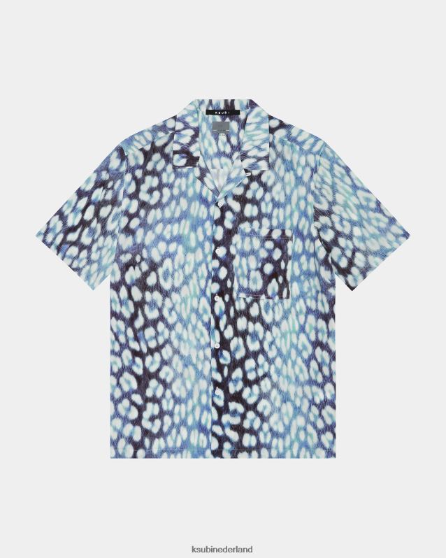 Ksubi mannelijk ultra leo resort ss-shirt XT0TV315 kleding blauwe afdruk