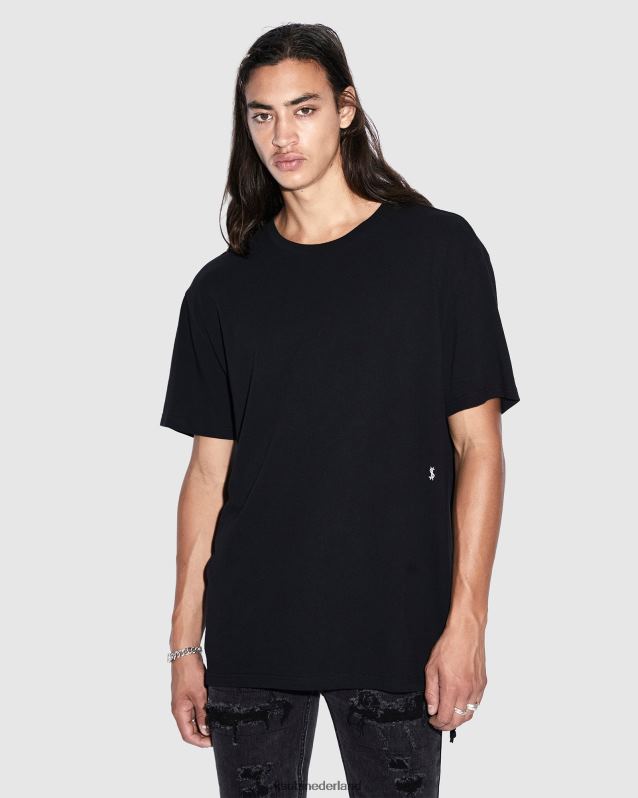 Ksubi mannelijk 4 x 4 Biggie RVS T-shirt XT0TV332 kleding pikzwart