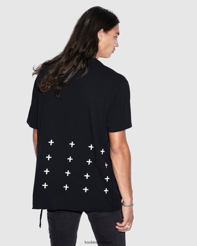 Ksubi mannelijk 4 x 4 Biggie RVS T-shirt XT0TV332 kleding pikzwart