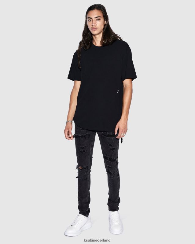 Ksubi mannelijk 4 x 4 Biggie RVS T-shirt XT0TV332 kleding pikzwart