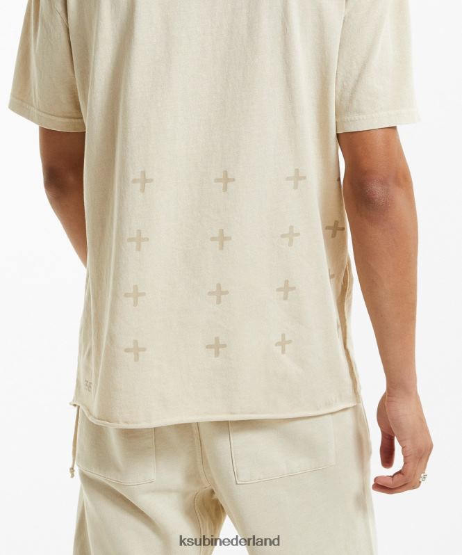 Ksubi mannelijk 4 x 4 Biggie RVS T-shirt XT0TV401 kleding woestijn bruin