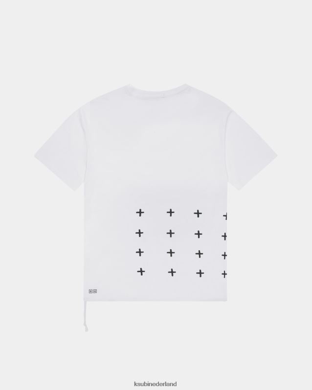 Ksubi mannelijk 4 x 4 Biggie RVS T-stuk-optiek XT0TV303 kleding wit
