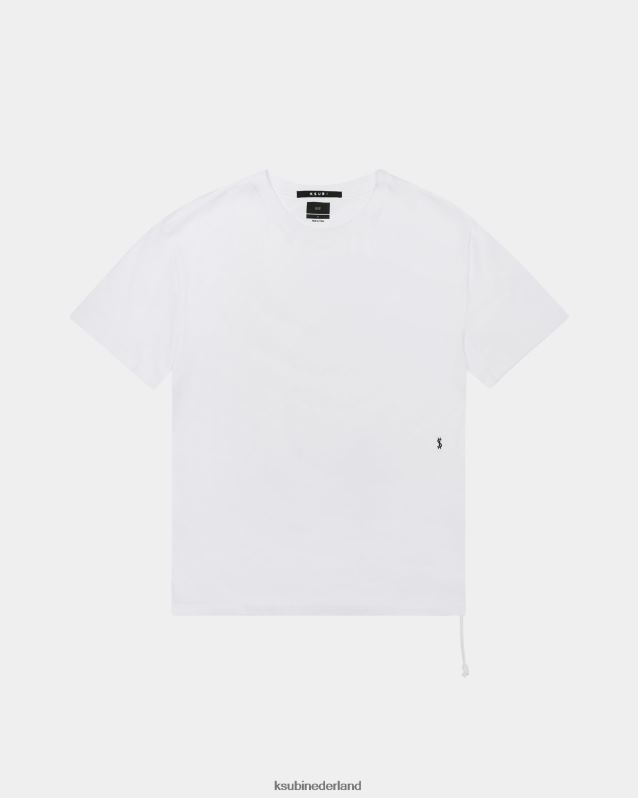 Ksubi mannelijk 4 x 4 Biggie RVS T-stuk-optiek XT0TV303 kleding wit