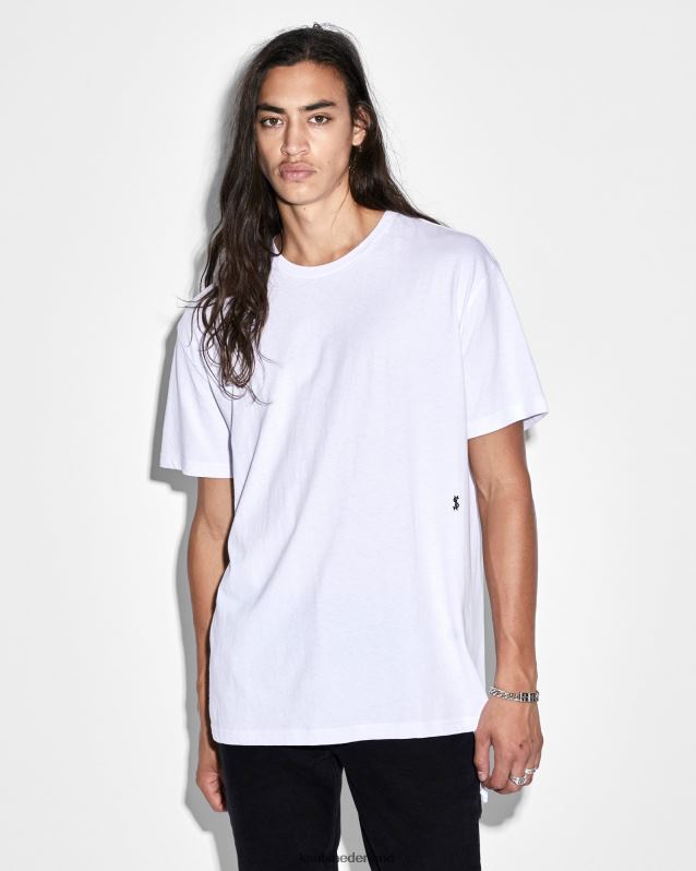 Ksubi mannelijk 4 x 4 Biggie RVS T-stuk-optiek XT0TV303 kleding wit