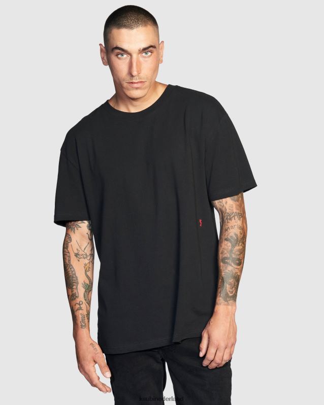 Ksubi mannelijk 4x4 Biggie RVS T-shirt XT0TV372 kleding zwart rood