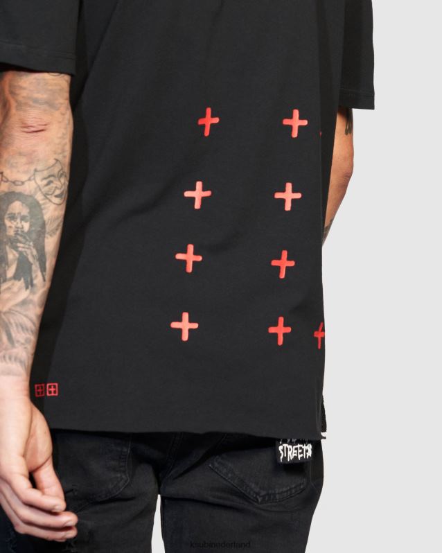 Ksubi mannelijk 4x4 Biggie RVS T-shirt XT0TV372 kleding zwart rood
