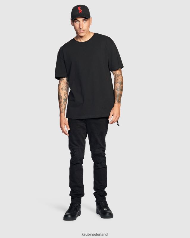 Ksubi mannelijk 4x4 Biggie RVS T-shirt XT0TV372 kleding zwart rood