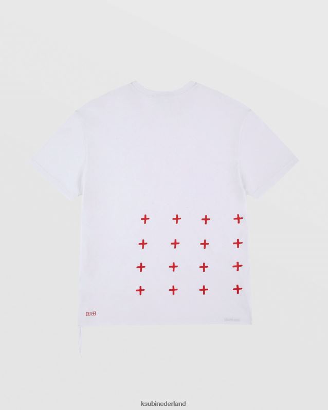 Ksubi mannelijk 4x4 Biggie RVS T-shirt XT0TV375 kleding wit rood