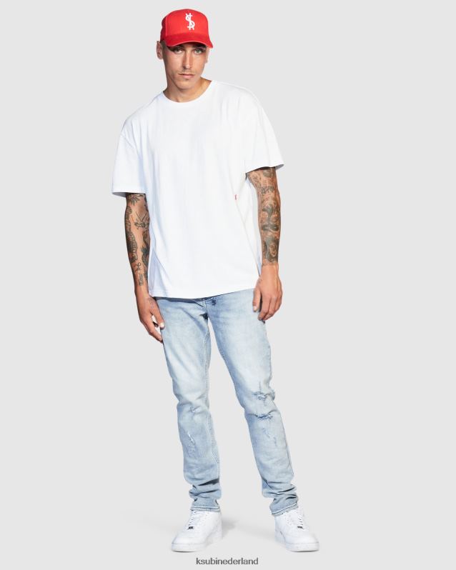 Ksubi mannelijk 4x4 Biggie RVS T-shirt XT0TV375 kleding wit rood