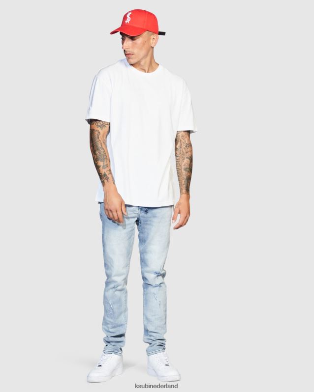 Ksubi mannelijk 4x4 Biggie RVS T-shirt XT0TV375 kleding wit rood