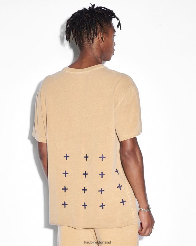 Ksubi mannelijk 4x4 Biggie RVS T-shirt XT0TV508 kleding donker barnsteen