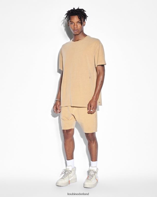 Ksubi mannelijk 4x4 Biggie RVS T-shirt XT0TV508 kleding donker barnsteen