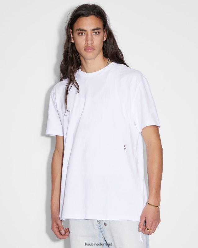 Ksubi mannelijk 4x4 Biggie RVS T-shirt XT0TV509 kleding wit rood