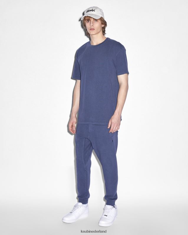 Ksubi mannelijk 4x4 Biggie RVS T-shirt diep XT0TV391 kleding Diepblauw