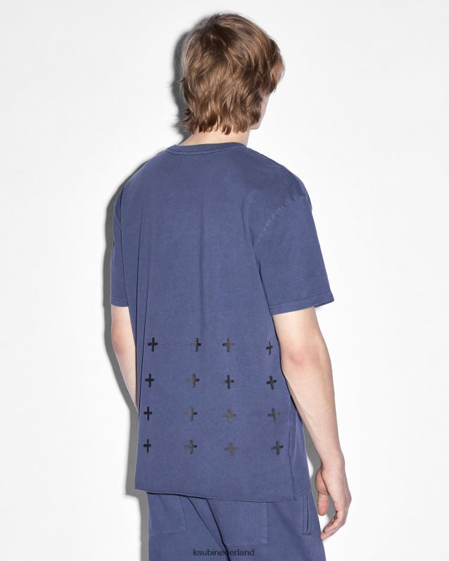 Ksubi mannelijk 4x4 Biggie RVS T-shirt diep XT0TV391 kleding Diepblauw
