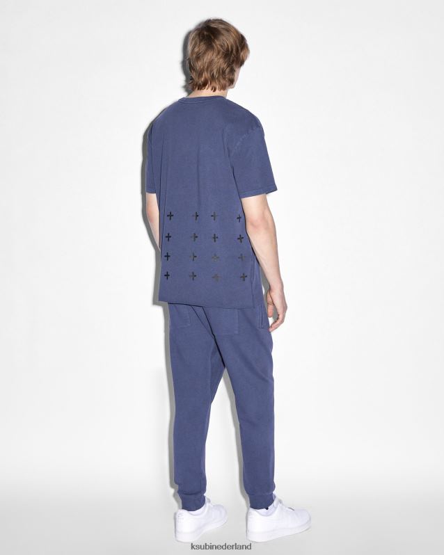 Ksubi mannelijk 4x4 Biggie RVS T-shirt diep XT0TV391 kleding Diepblauw