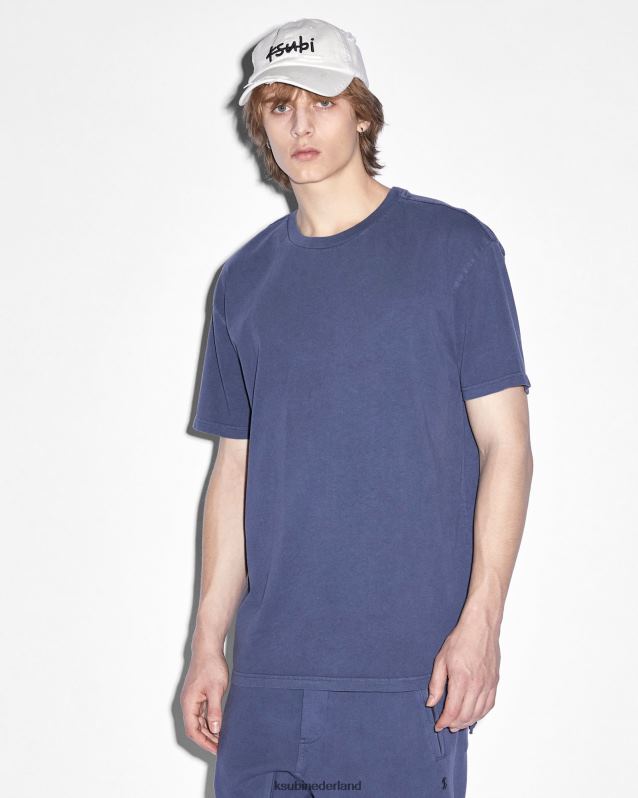 Ksubi mannelijk 4x4 Biggie RVS T-shirt diep XT0TV391 kleding Diepblauw