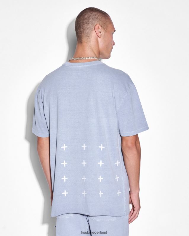 Ksubi mannelijk 4x4 Biggie SS T-shirt Storm XT0TV423 kleding blauw