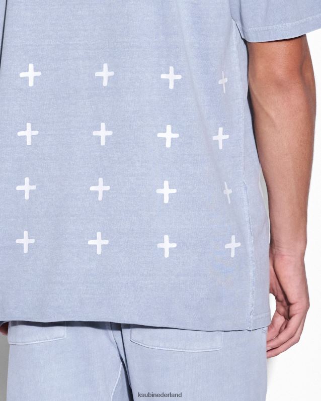 Ksubi mannelijk 4x4 Biggie SS T-shirt Storm XT0TV423 kleding blauw