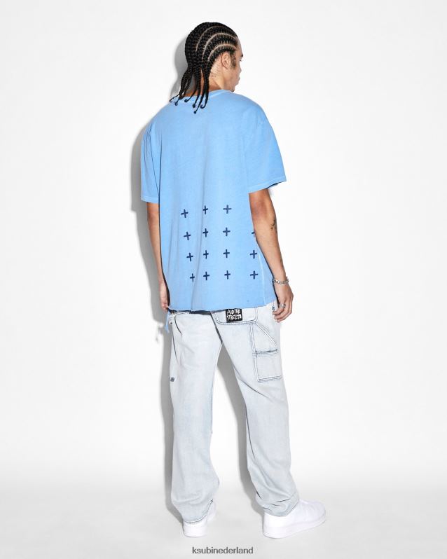 Ksubi mannelijk 4x4 biggie ss tee-meer XT0TV436 kleding blauw